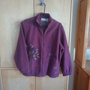 Alfred Dunner Purple Fall Fleece Jacket size Small